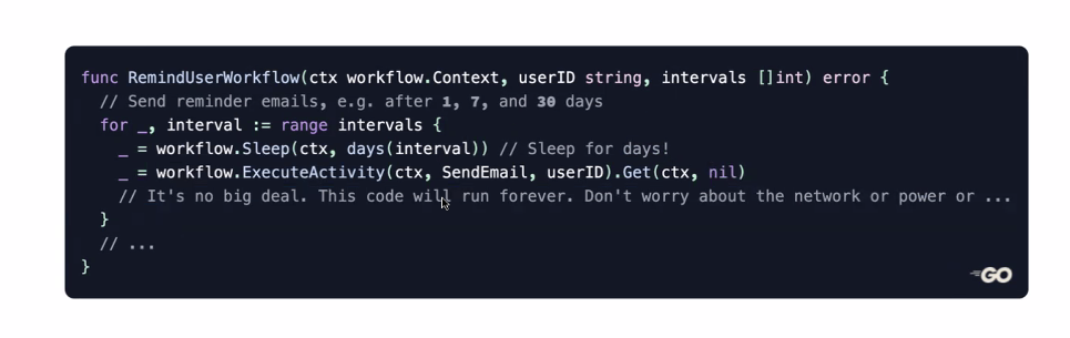 Sample showing minimal code for a long-running process